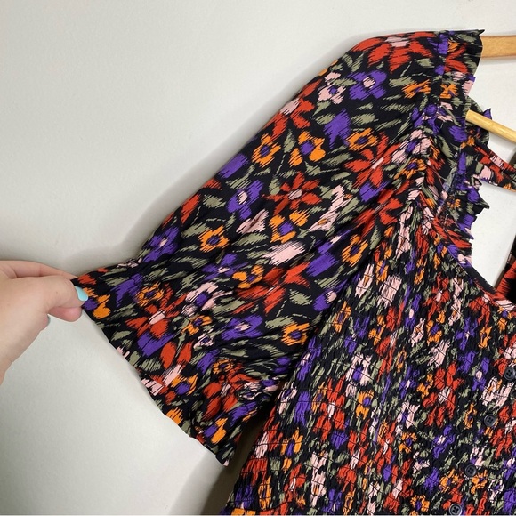 ✨NWT Beach Lunch Lounge Floral Smocked Tie Back Midi Maxi Shirt Dress Size XL - Picture 6 of 12